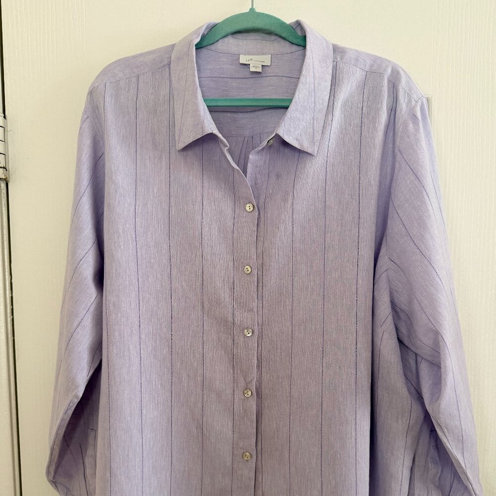 NWOT - J.Jill Love Linen Lavender Button Up Top - 4X